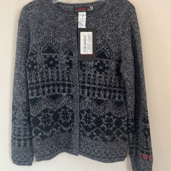 Catimini Other - NWT $122 Catimini France Cardigan Sweater Girls Size 6 black gray
